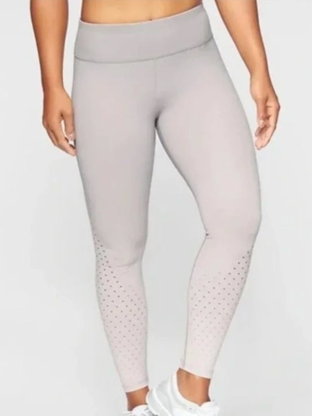 Athleta Contender Aero 78 Tight Legging Ombr Pebble Grey Lasercut Medium Beige S